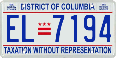 DC license plate EL7194