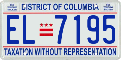 DC license plate EL7195