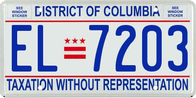 DC license plate EL7203