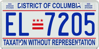 DC license plate EL7205
