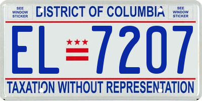 DC license plate EL7207