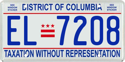 DC license plate EL7208