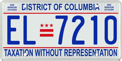 DC license plate EL7210