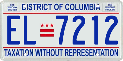 DC license plate EL7212