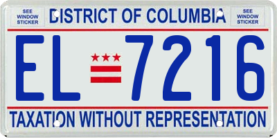 DC license plate EL7216