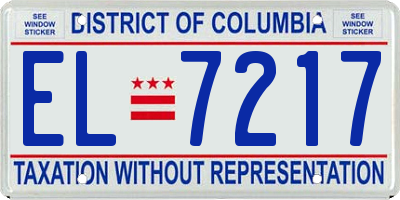 DC license plate EL7217