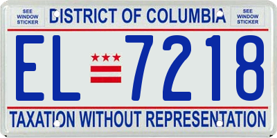 DC license plate EL7218