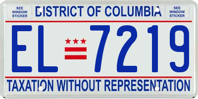 DC license plate EL7219