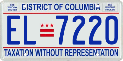 DC license plate EL7220