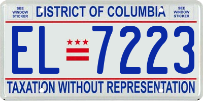 DC license plate EL7223