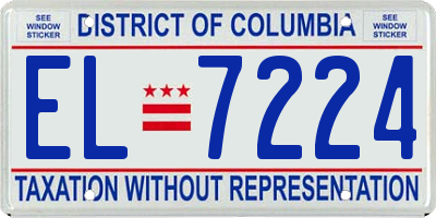 DC license plate EL7224