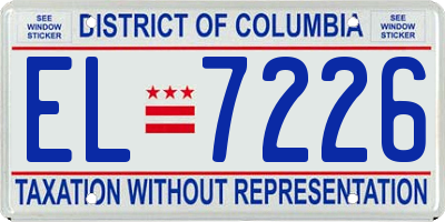 DC license plate EL7226