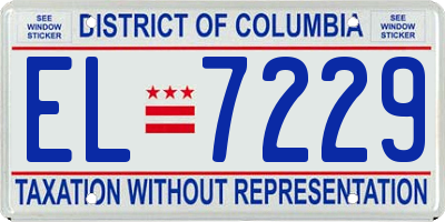 DC license plate EL7229