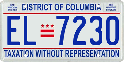 DC license plate EL7230