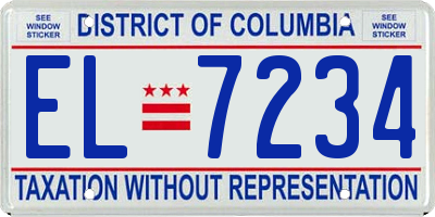 DC license plate EL7234
