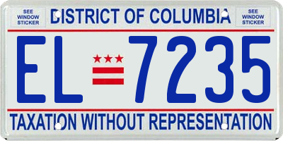 DC license plate EL7235