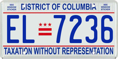 DC license plate EL7236