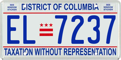 DC license plate EL7237