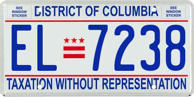 DC license plate EL7238