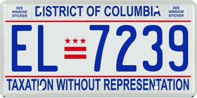 DC license plate EL7239