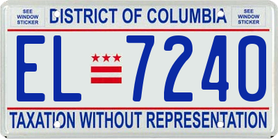 DC license plate EL7240
