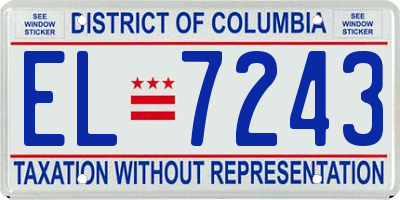 DC license plate EL7243