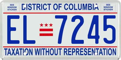 DC license plate EL7245
