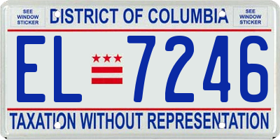 DC license plate EL7246