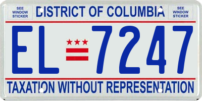 DC license plate EL7247