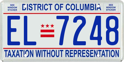 DC license plate EL7248