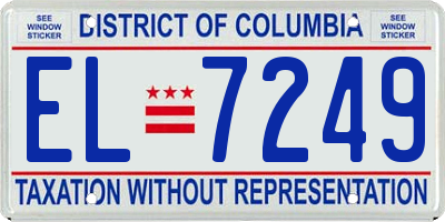 DC license plate EL7249