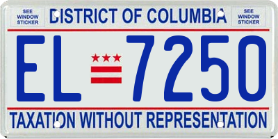 DC license plate EL7250