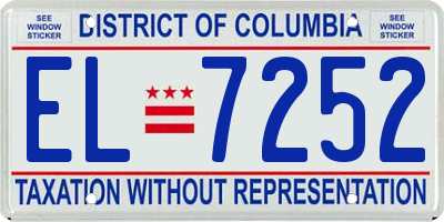DC license plate EL7252
