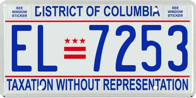 DC license plate EL7253
