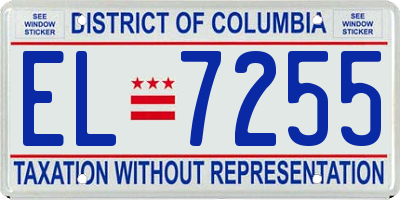 DC license plate EL7255