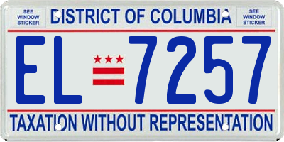 DC license plate EL7257