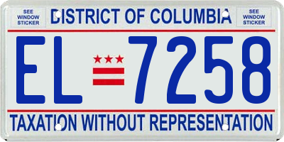 DC license plate EL7258