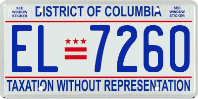 DC license plate EL7260