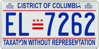 DC license plate EL7262