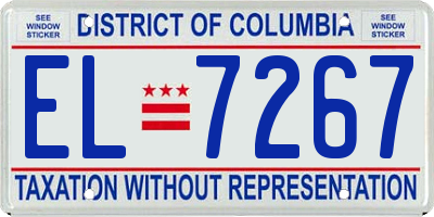 DC license plate EL7267