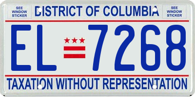 DC license plate EL7268