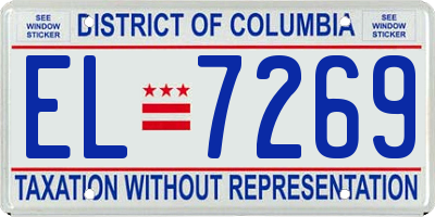 DC license plate EL7269
