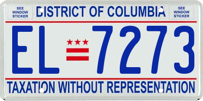 DC license plate EL7273