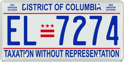 DC license plate EL7274