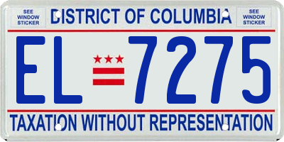 DC license plate EL7275