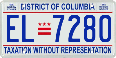 DC license plate EL7280