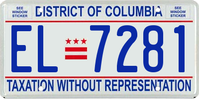 DC license plate EL7281
