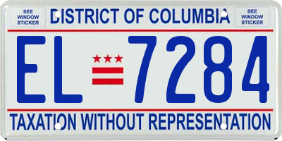 DC license plate EL7284