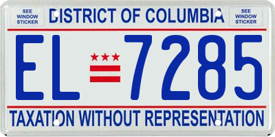 DC license plate EL7285