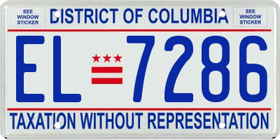 DC license plate EL7286